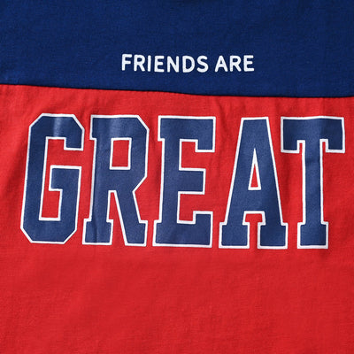Boys Cotton Jersey T-Shirt H/S Friends Are Great-Blue