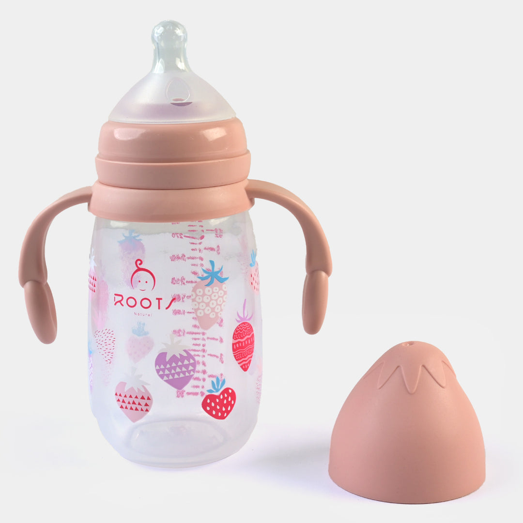 Roots Wide Neck Feeder Bottle 310ml - Pink  (J1009)