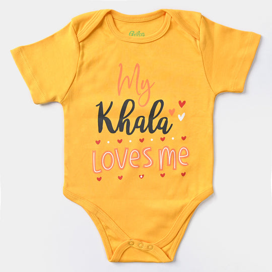 Infant Unisex Cotton Interlock Romper My Khala Loves Me-Citrus