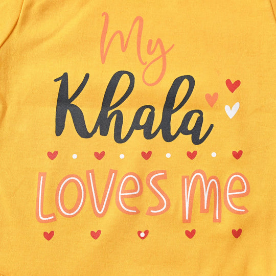 Infant Unisex Cotton Interlock Romper My Khala Loves Me-Citrus