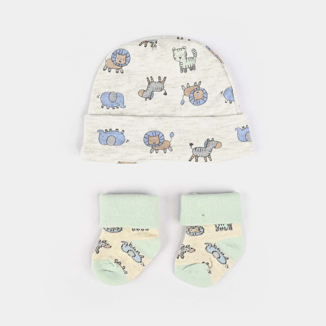 Baby Gear 4-Piece Cap & Bib Set