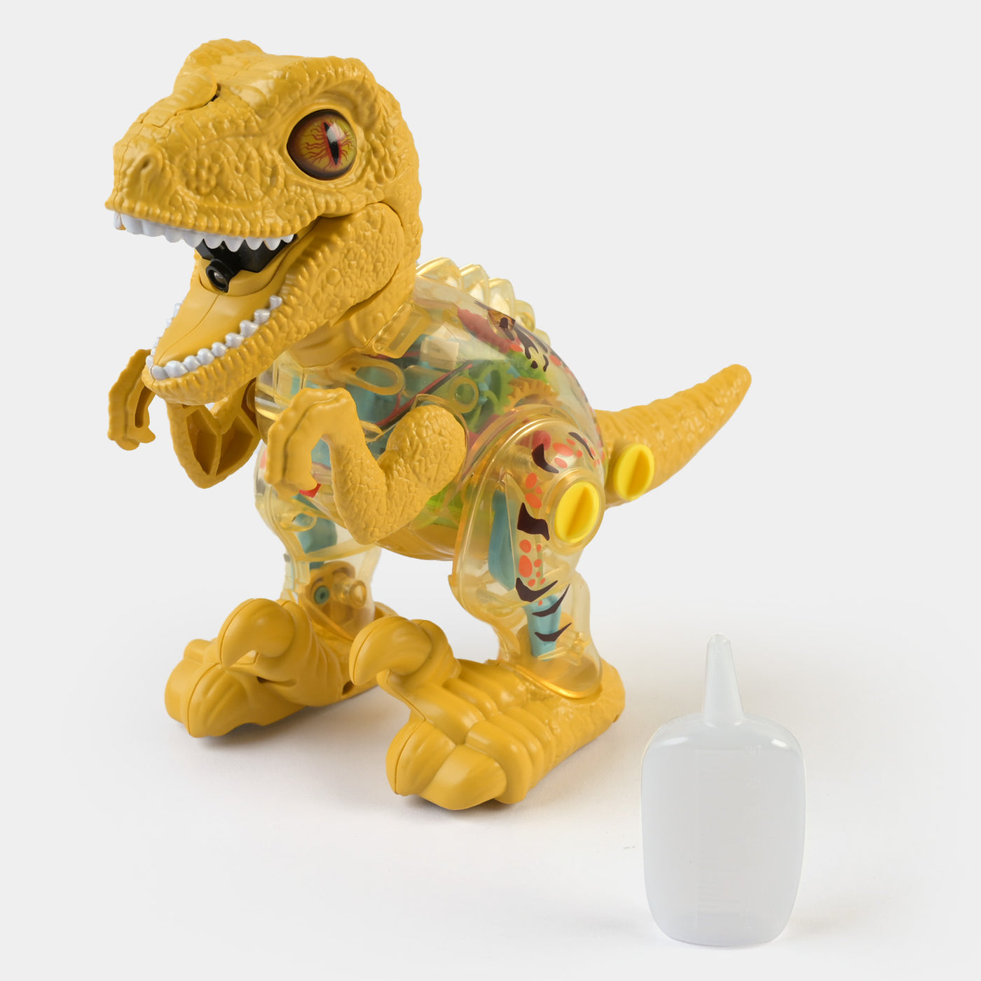 Transparent Raptor Dino With Light & Music For Kids