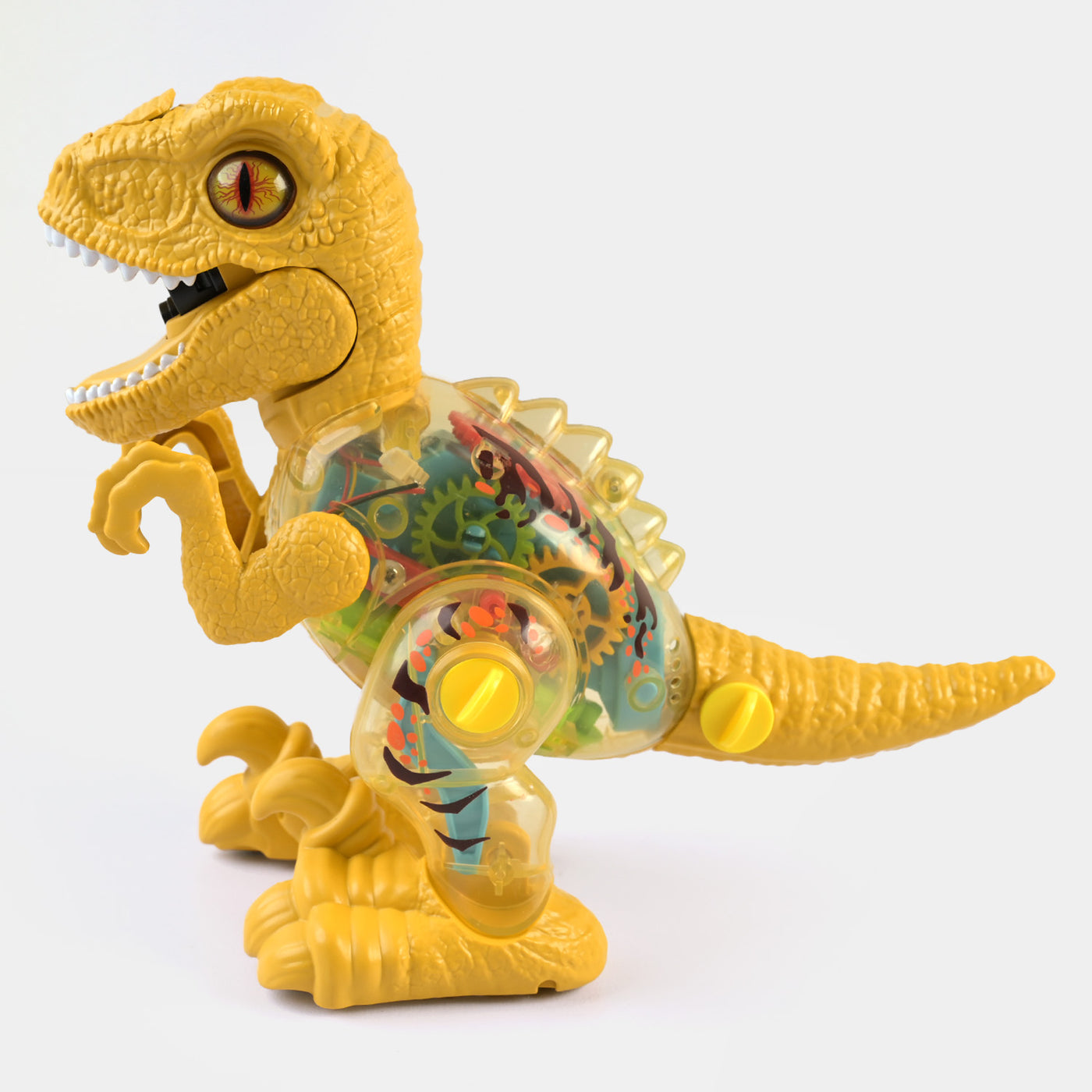 Transparent Raptor Dino With Light & Music For Kids