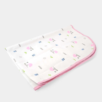 Changing Sheet White Print 19x27 | Pink