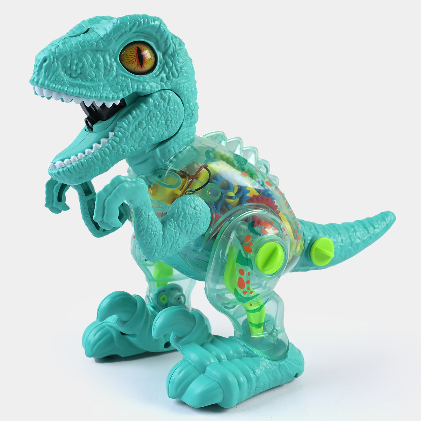 Transparent Raptor Dino With Light & Music For Kids