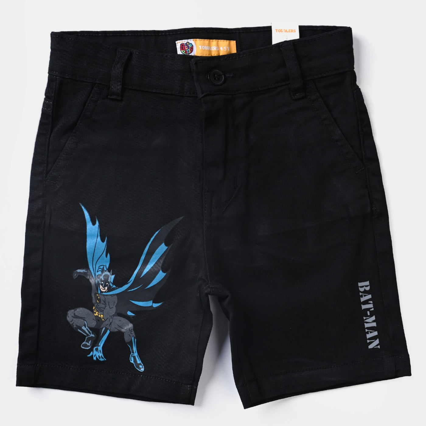 Boys Cotton Twill Short Character-BLACK