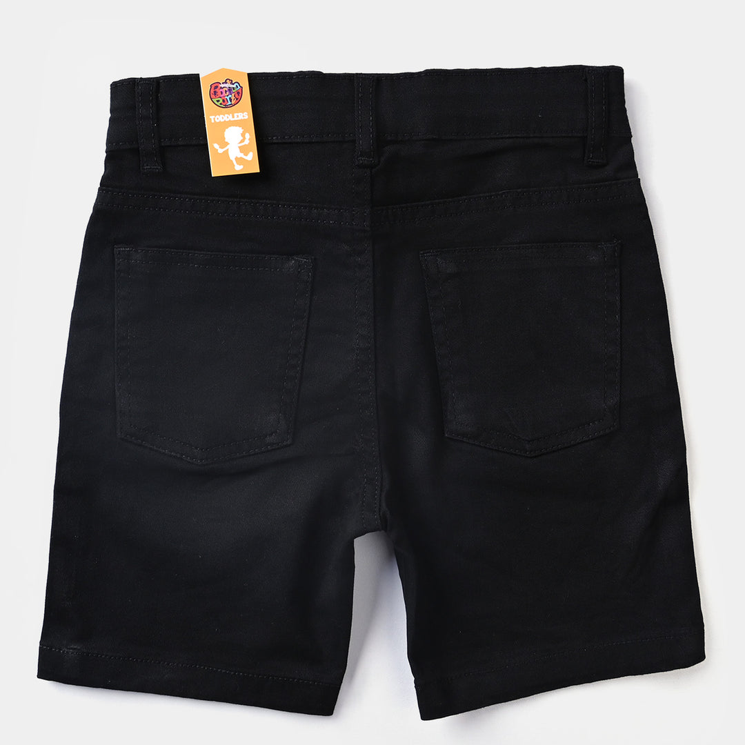 Boys Cotton Twill Short Character-BLACK