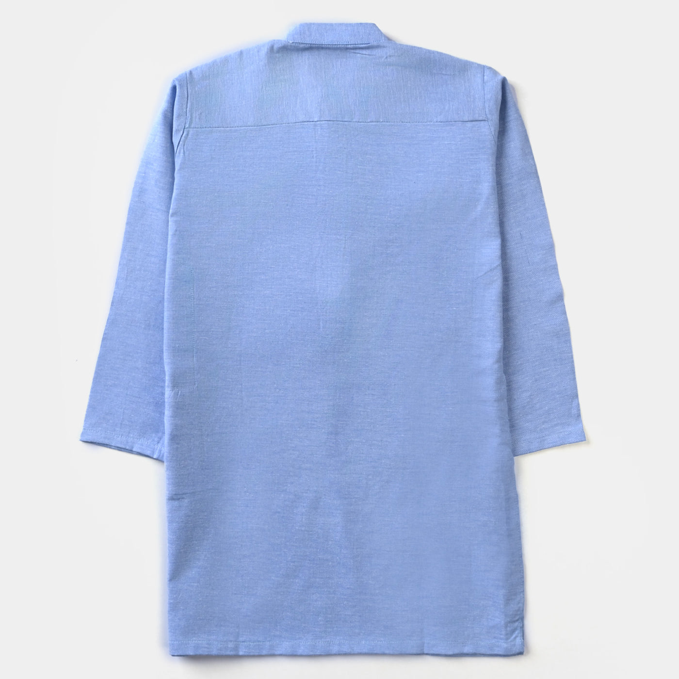 Boys Oxford Basic Kurta (Cut N Sew Placket)-L/BLUE