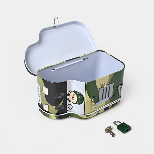Metal Coin/Money Box with Lock For Kids