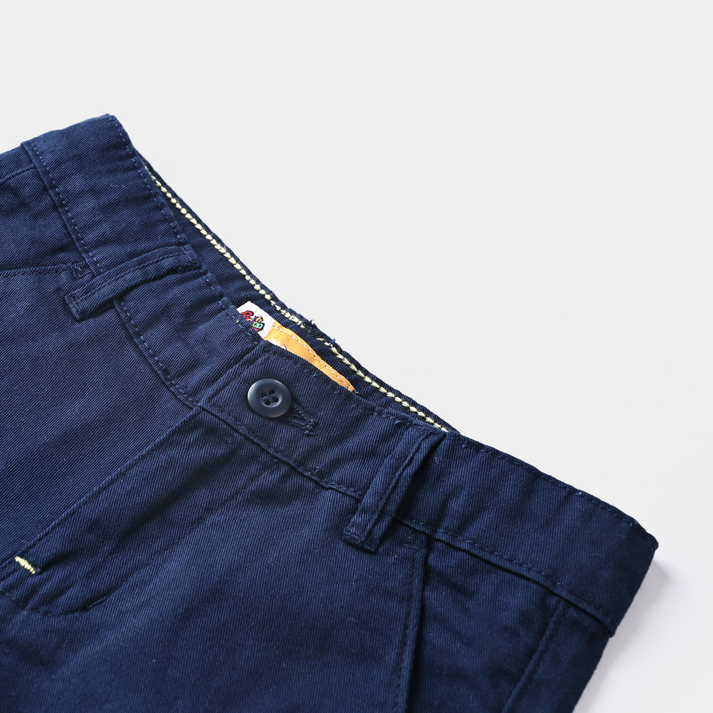Boys Cotton Twill Short Colored Tape-NAVY