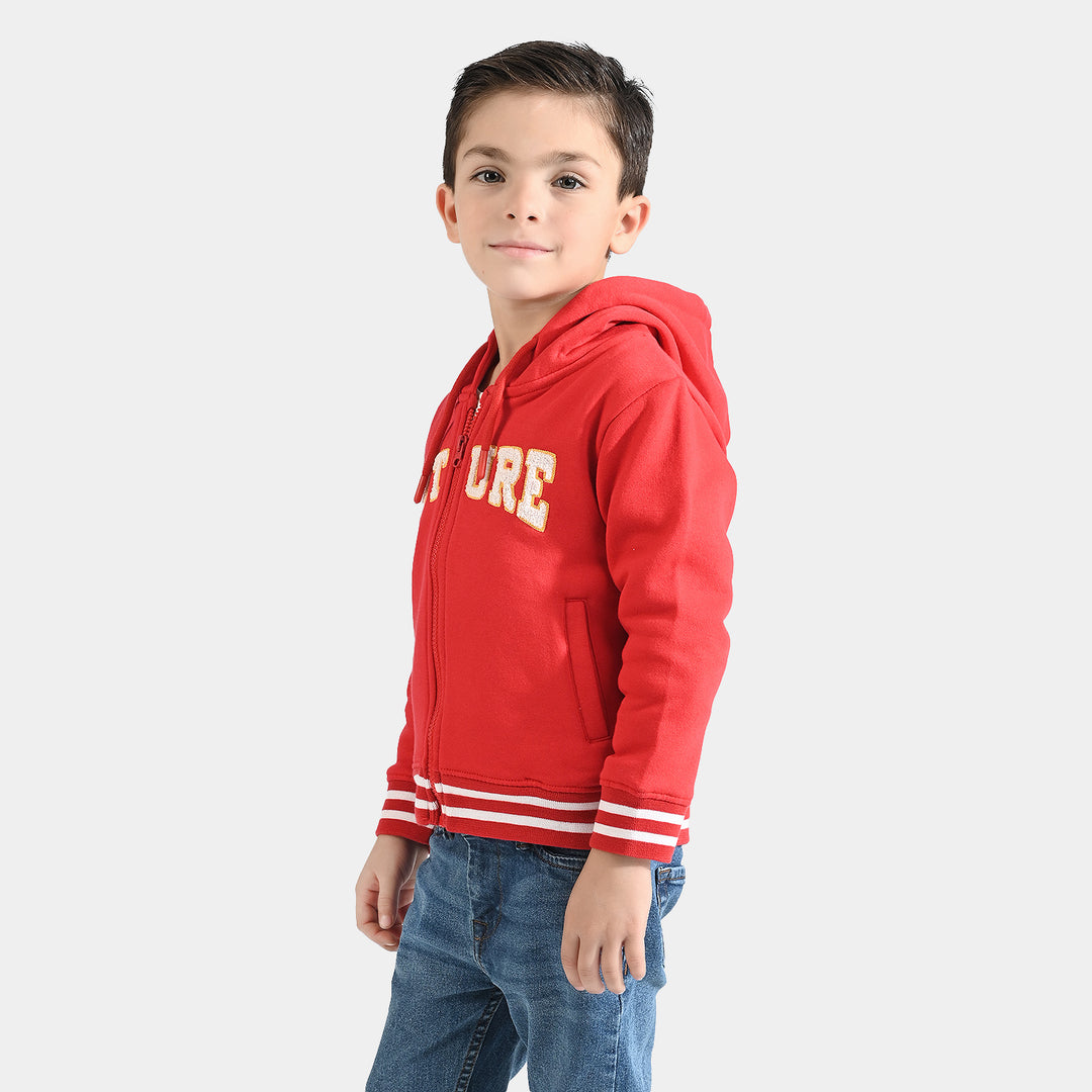 Boys Fleece Knitted Jacket Future-Racing Red