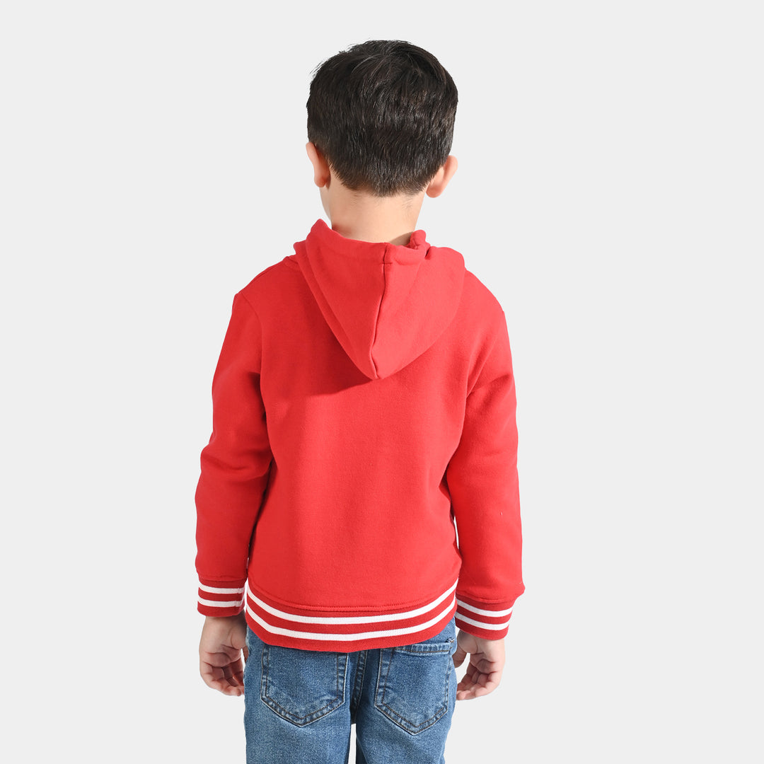 Boys Fleece Knitted Jacket Future-Racing Red