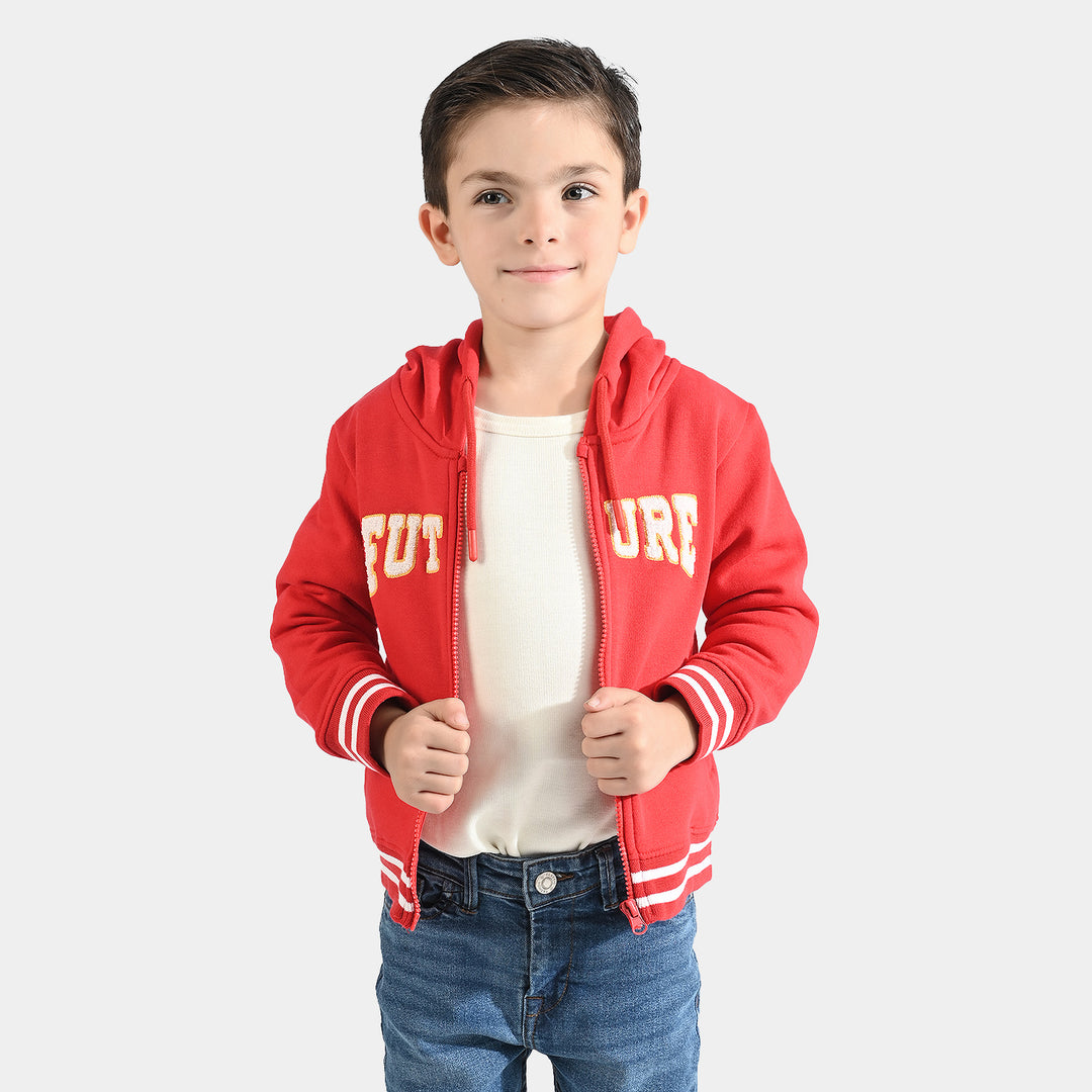 Boys Fleece Knitted Jacket Future-Racing Red