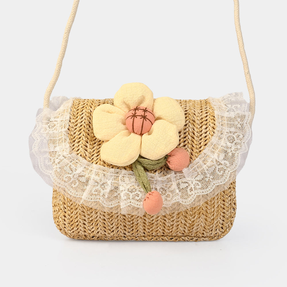 Fashion Handbag With Lace & Flower