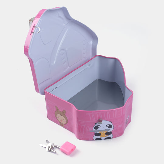 Metal Coin/Money With Lock Box For Kids