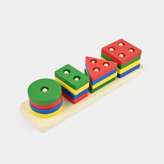 Geometric Shape Sorter & Stacker Wooden Toy