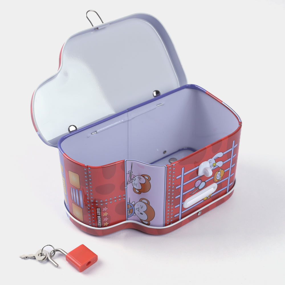 Metal Coin/Money With Lock Box For Kids
