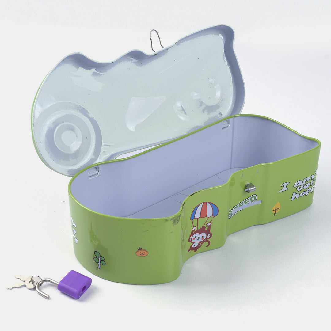 Metal Coin/Money With Lock Box For Kids