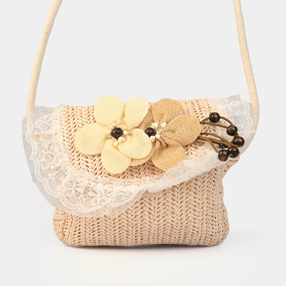 Fashion Handbag With Lace & Flower