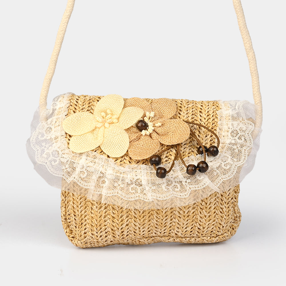 Fashion Handbag With Lace & Flower