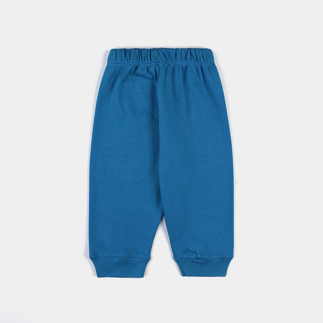 Infant Boys Cotton Interlock Knitted Suit -Mykonos Blue