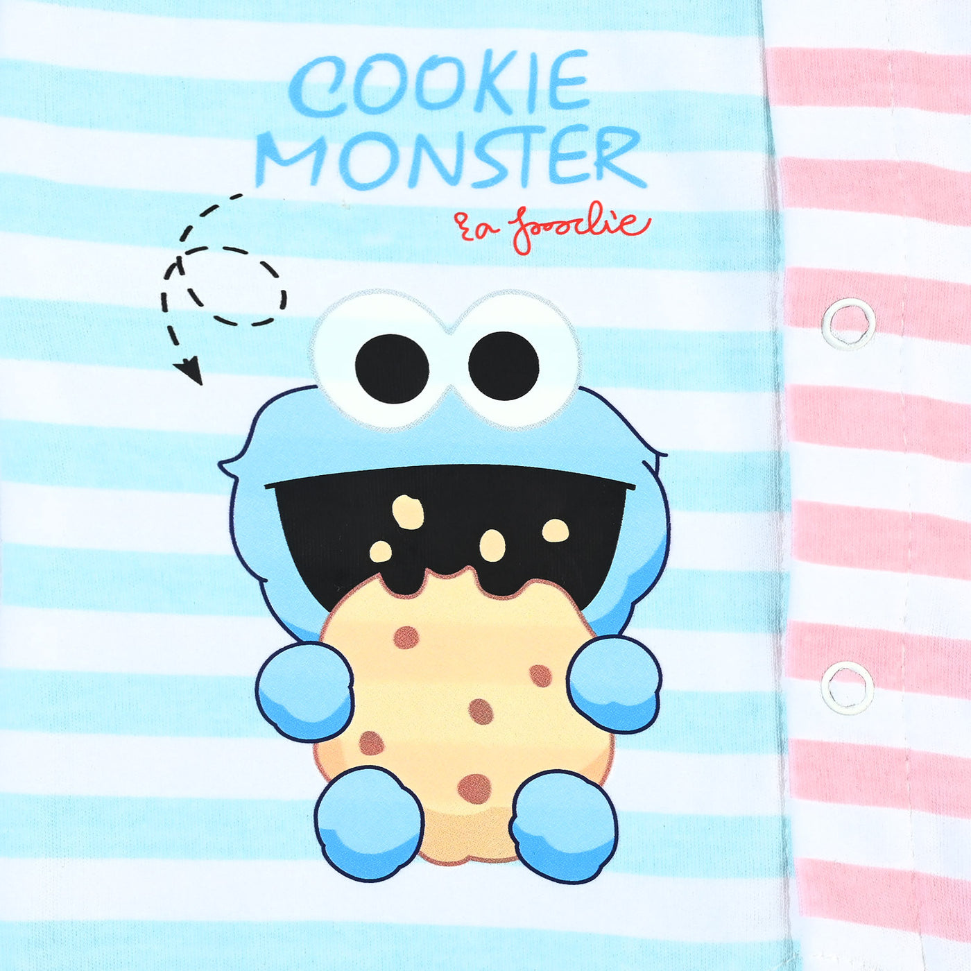 Infant Girls Cotton Knitted Romper Cookie Monster-White