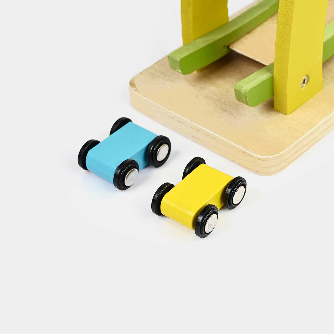 Wooden Zig-Zag Car Ramp Racer for Kids