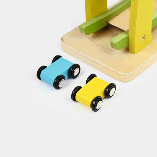 Wooden Zig-Zag Car Ramp Racer for Kids