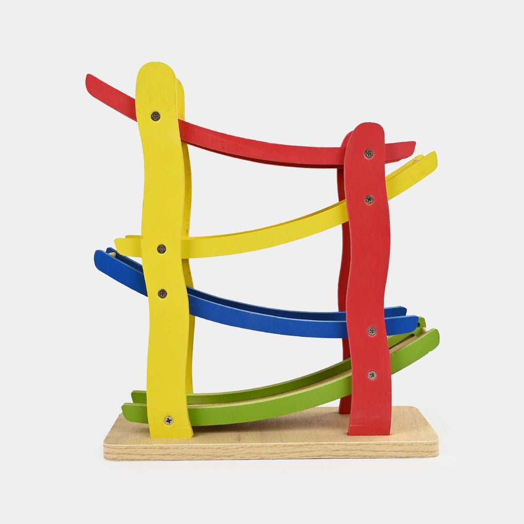 Wooden Zig-Zag Car Ramp Racer for Kids