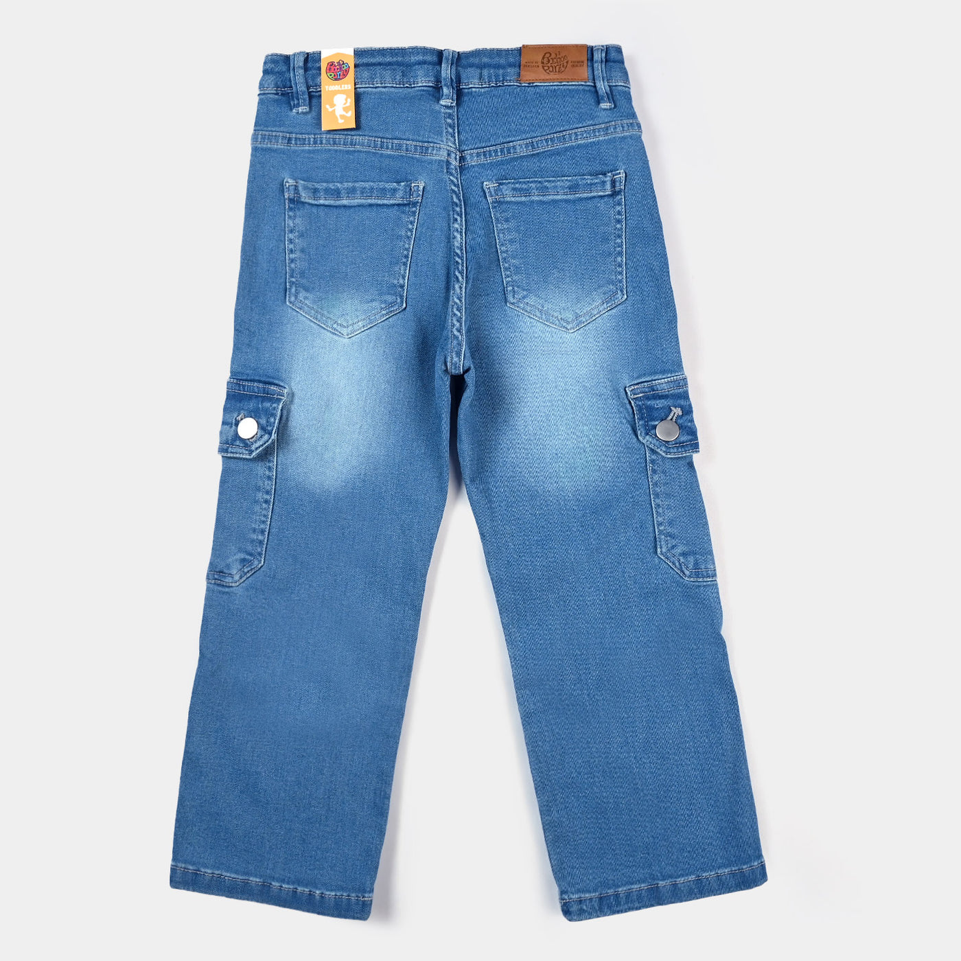 Girls Denim Pant Cargo-LIGHT BLUE