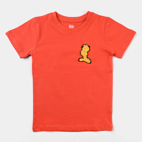Boys Slub Jersey T-Shirt H/S Character-C.tomato
