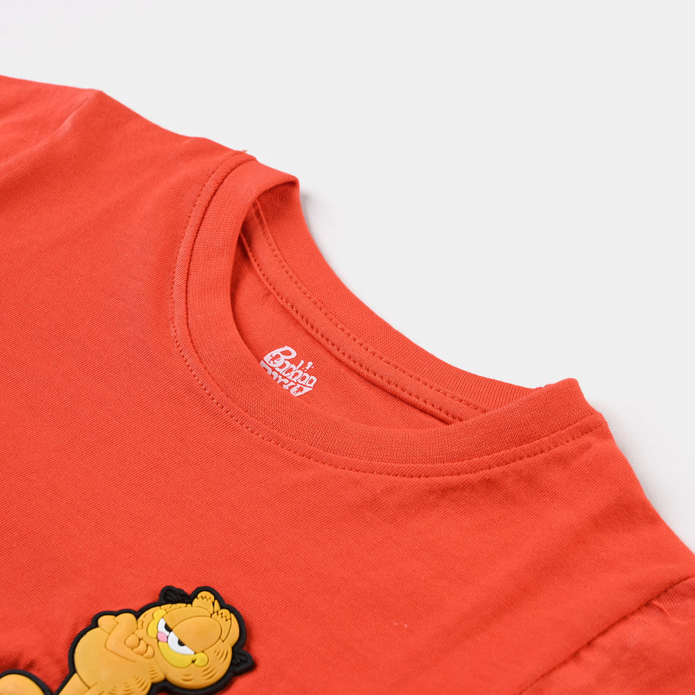 Boys Slub Jersey T-Shirt H/S Character-C.tomato