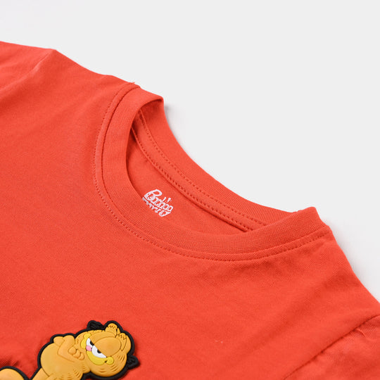 Boys Slub Jersey T-Shirt H/S Character-C.tomato