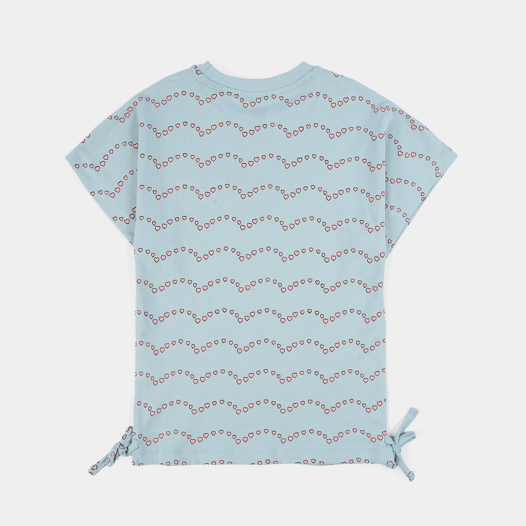 Girls Jersey/Terry T-Shirt (Friendship) - Blue