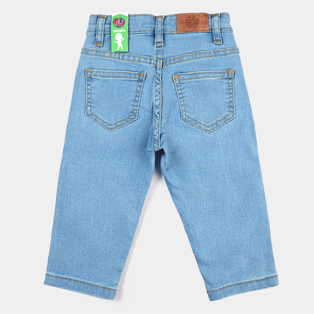 Infant Girls Denim Pant Smiley-LIGHT BLUE