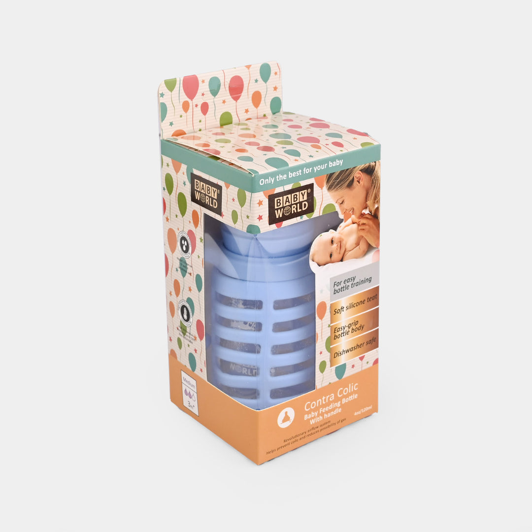 Baby Glass Feeding Bottle | 120ml with Handles
