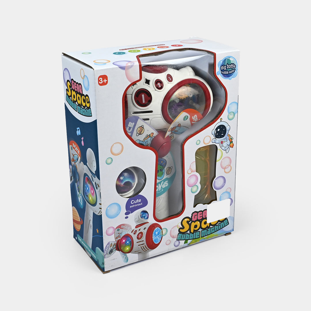 Bubble Machine Automatic Gear Sound And Light Machine Space Astronaut Toy