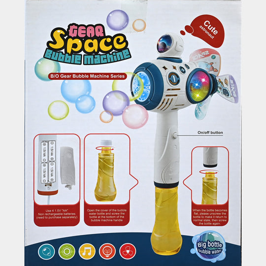 Bubble Machine Automatic Gear Sound And Light Machine Space Astronaut Toy