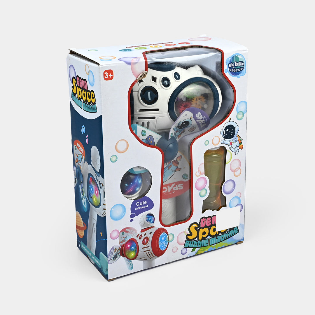 Bubble Machine Automatic Gear Sound And Light Machine Space Astronaut Toy