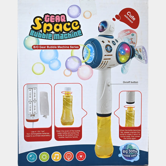Bubble Machine Automatic Gear Sound And Light Machine Space Astronaut Toy