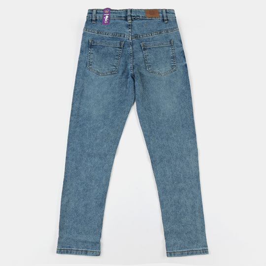 Girls Denim Pant Star-LIGHT BLUE