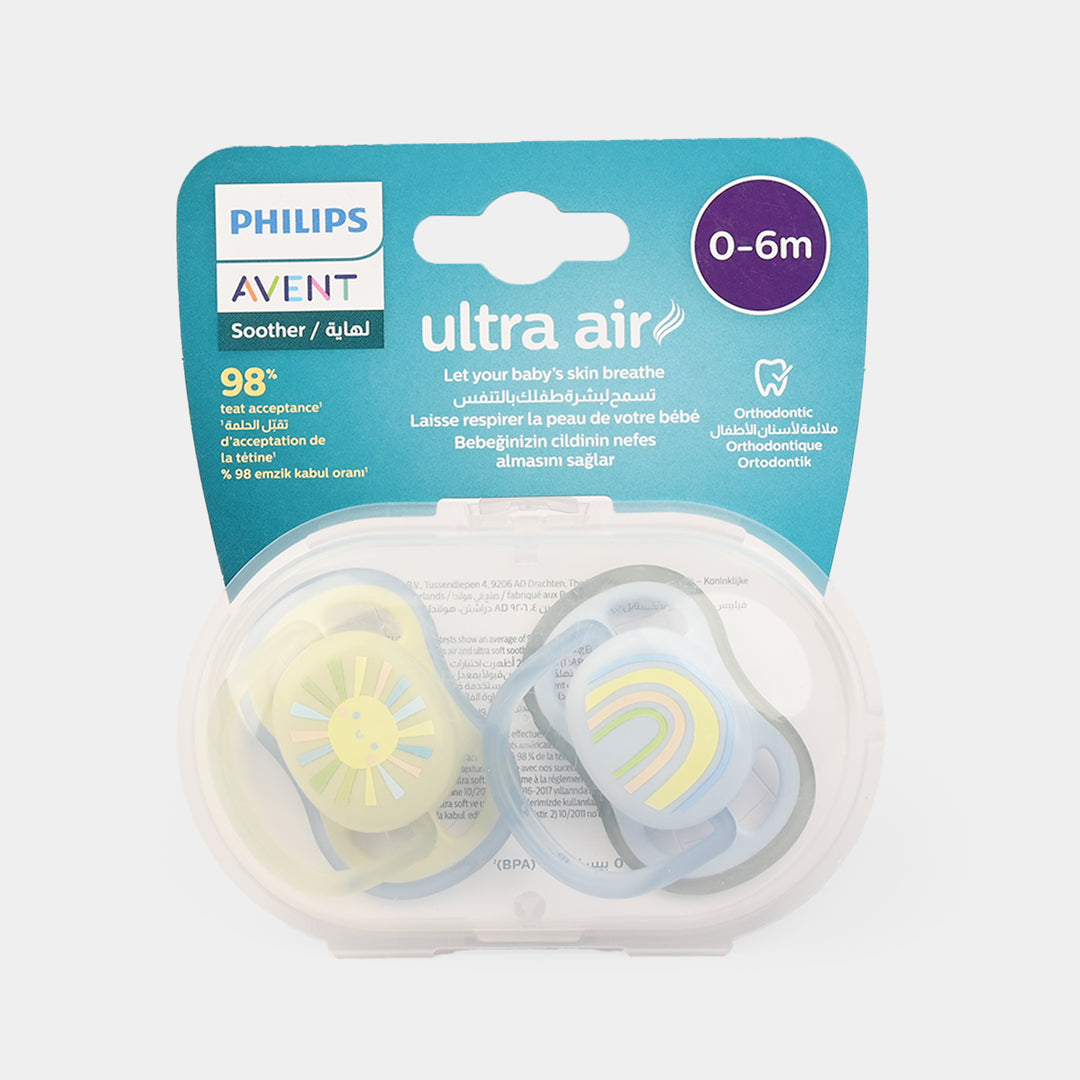 Philips Avent Soother Air 0-6M Boy Sun & Rainbow SCF085/58