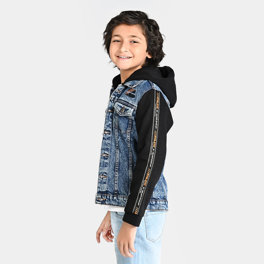 Boys Denim rigid Woven Jacket-LIGHT BLUE