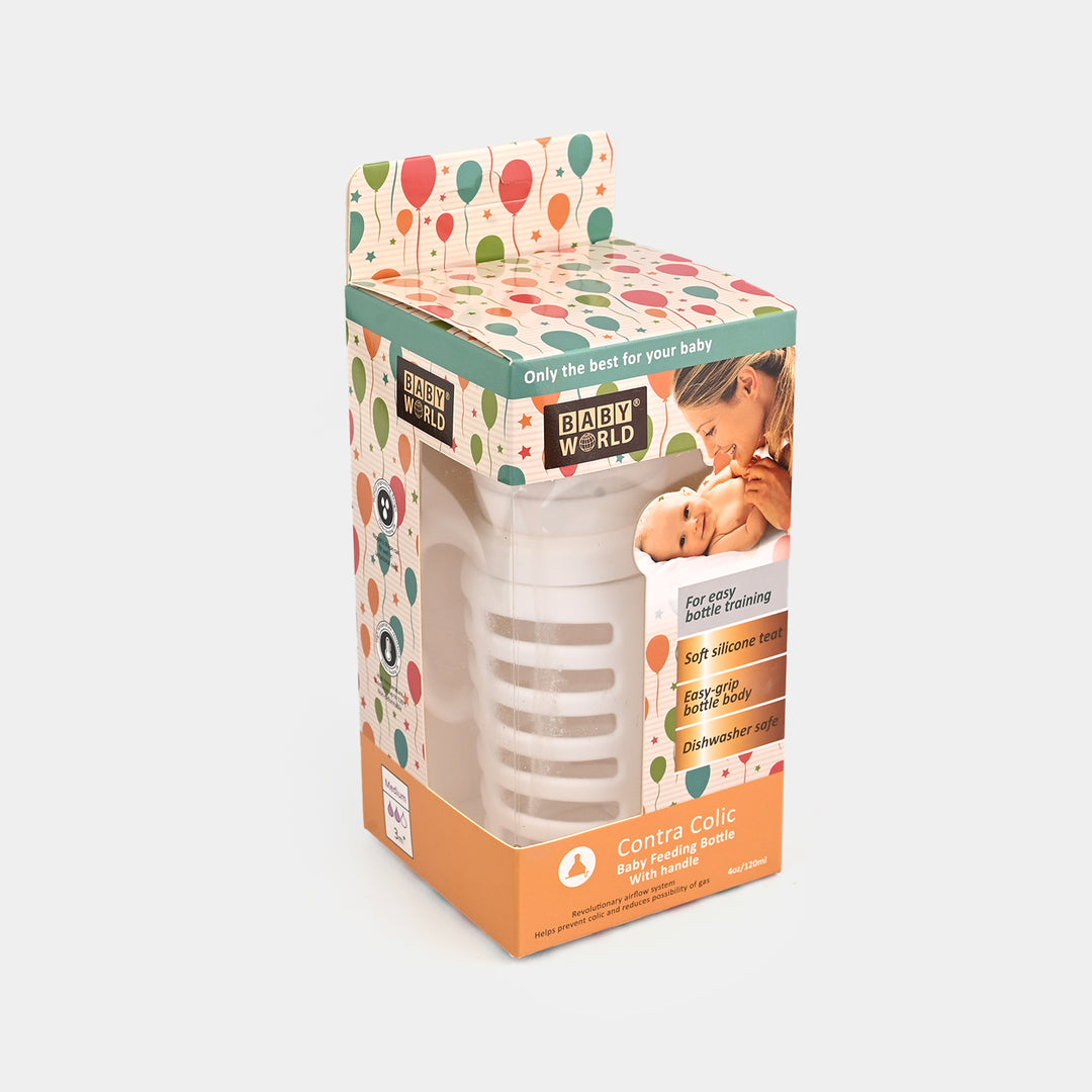 Baby Glass Feeding Bottle | 120ml with Handles