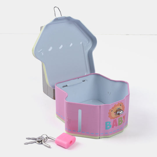 Metal Coin/Money With Lock Box For Kids
