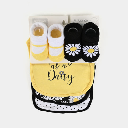 Baby Bib Set 3Pcs with 2 Pair of Socks