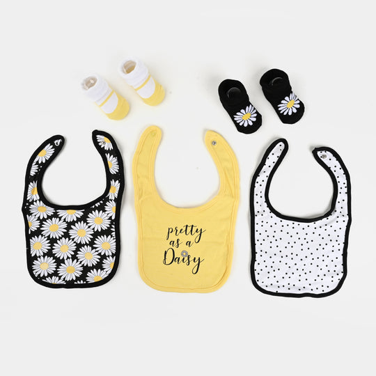 Baby Bib Set 3Pcs with 2 Pair of Socks