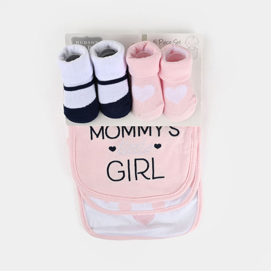 Baby Bib Set 3Pcs with 2 Pair of Socks