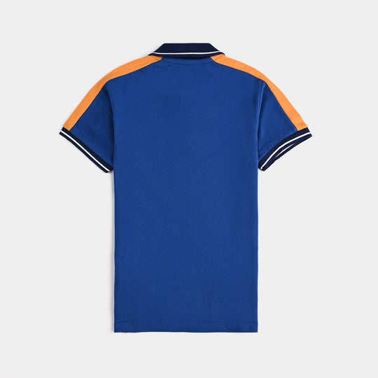 Boys Jumbo Pique Polo Athletic-C.Blue/Orange