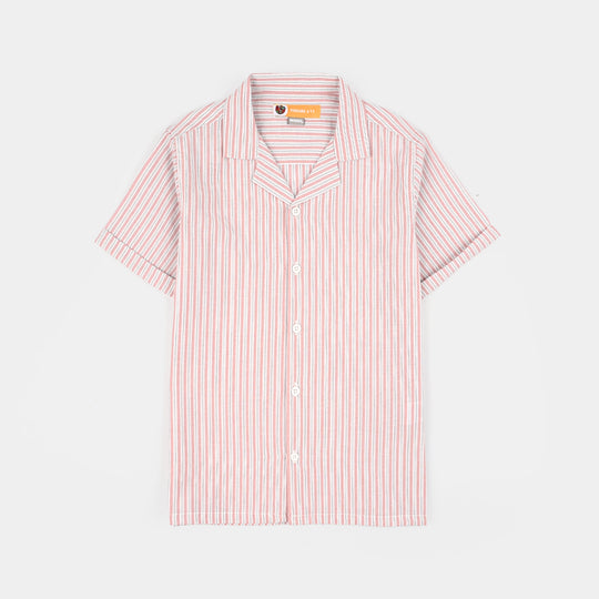 Boys Yarn Dyed Shirt (Folded) - Pink
